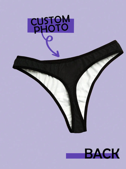 Custom Face Thong For Women Personalized Lace Underwear Valentine Gift For Her Girlfriend Wife Low Rise Briefs Anniversary
