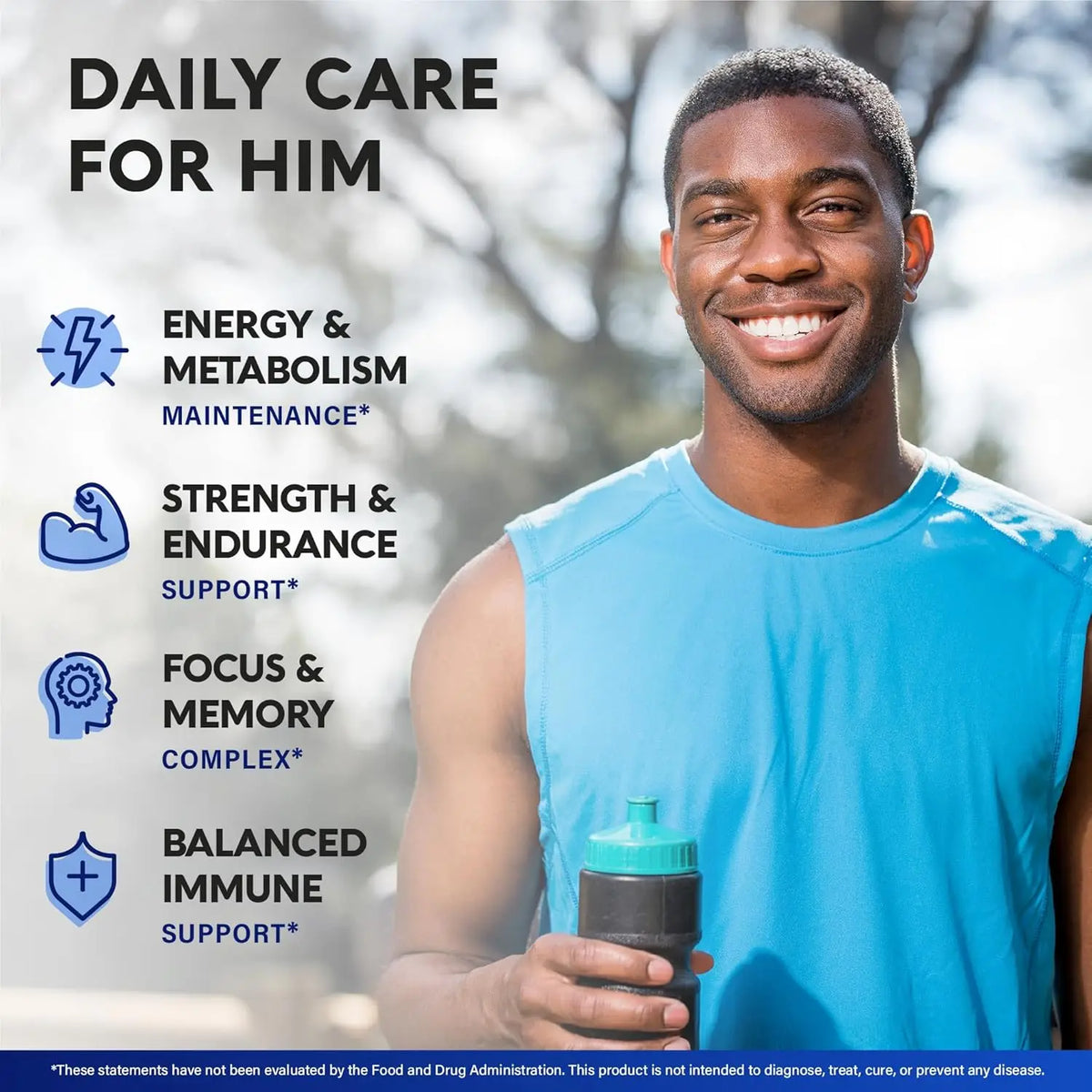 Multivitamin for Men - Energy, Focus & Brain | Men's Health Complex - 46in1 Mens Multivitamin - 90 Capsules, 1/Day