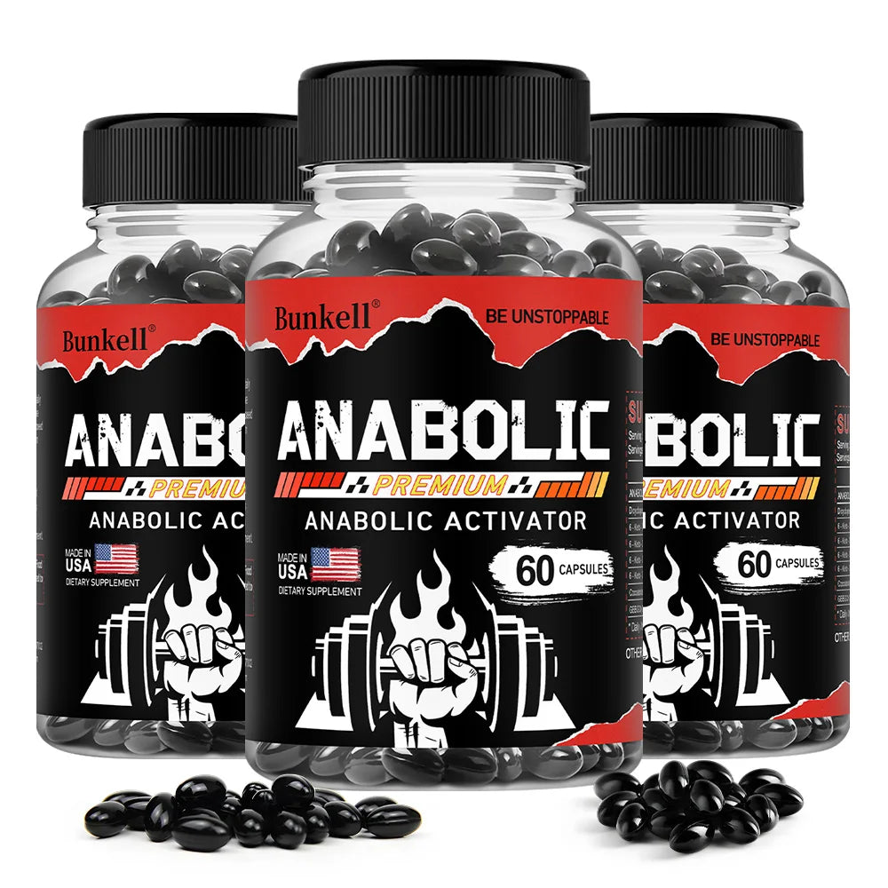 Men’s Muscle Builder Capsules, Lean Muscle Growth, Strength, Endurance, Recovery, Metabolism & Abs Support, 30/60/120 Capsules