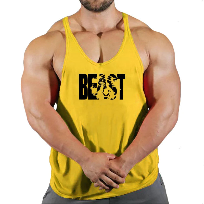 Summer Cotton Singlet Men Tank Top Bodybuilding Exercise Gym Workout Clothing for Men Sleeveless Muscle Shirts Running Vest