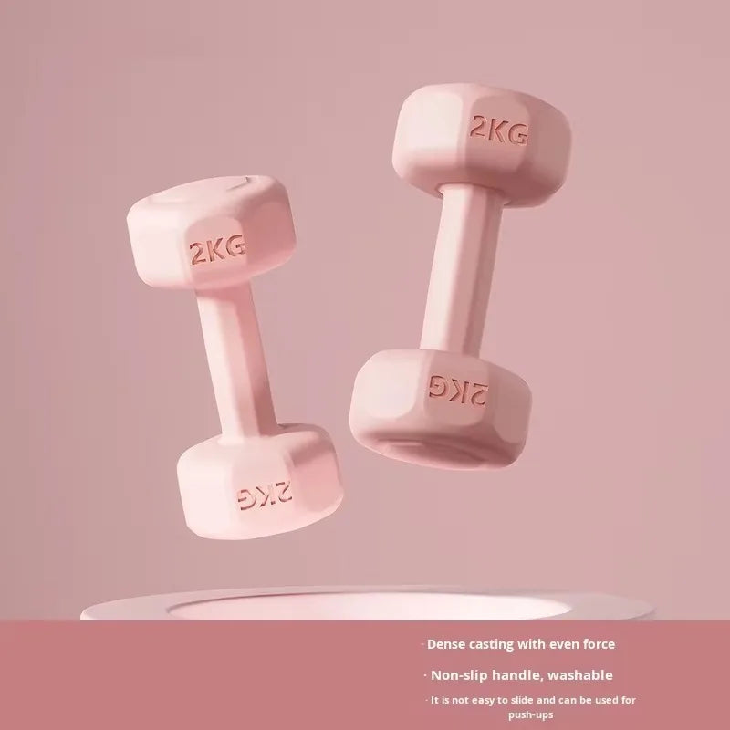 1Pcs 2kg Coated Dumbbells Home Fitness Equipment New Design for All Ages Arm Muscle Training Men Women Kids Exercise Weight
