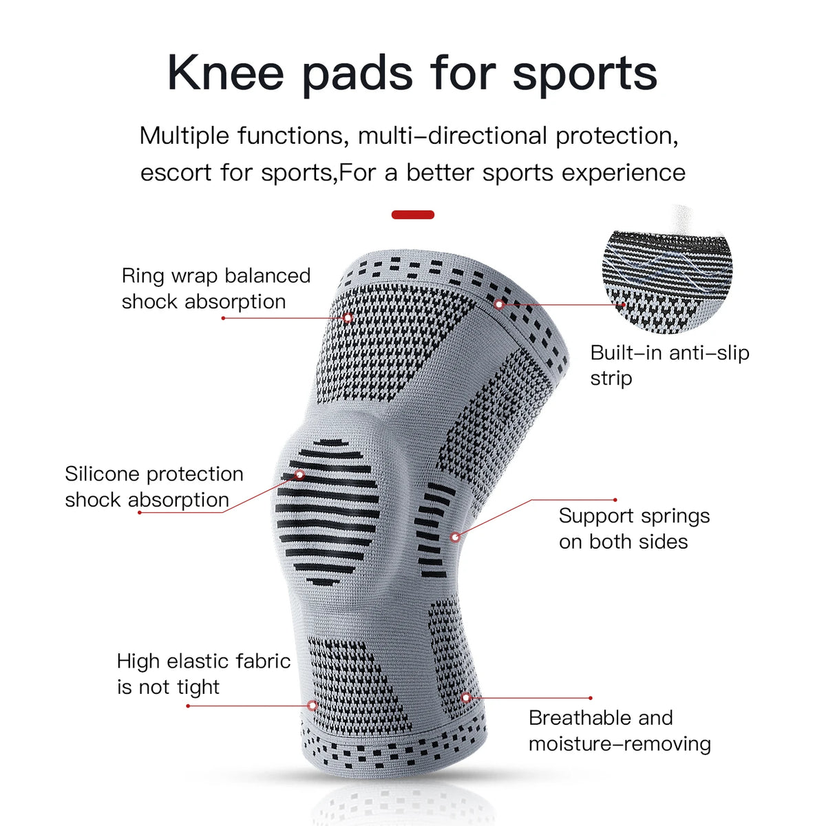 1PC Orthopedic Knee Pad Knee Brace Support Joint Pain Relif Patella Protector Adjustable Sport Kneepad Guard Meniscus Ligament