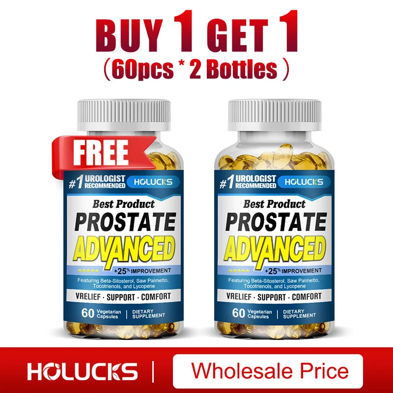 Prostate Capsules with Saw Palmetto, Urinary Tract Health, Relieve Frequent Urination, Hair Growth, Bladder Support for Men