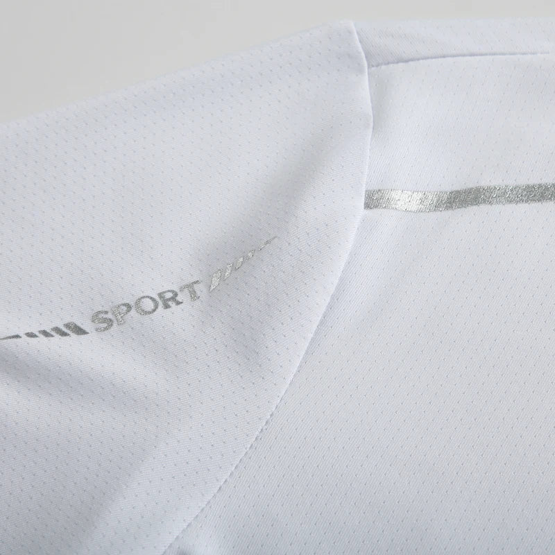Running T-shirt Reflective Short Sleeve Ice Silk Quick Drying Summer Thin Breathable Fitness Tees Shirt Sportswear Sportsshirt