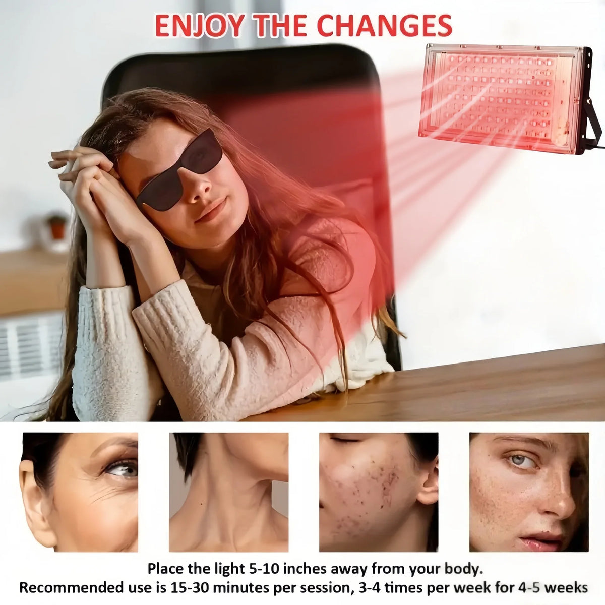 3 in 1 Infrared&Red Light Therapy Lamp with Stand,660&850nm Red Light Therapy for Face, Muscles Pain, Skin, Leg, Joints, Waist