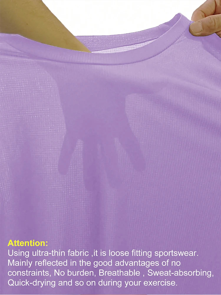 Women's Solid Color Ultralight Quick Dry Sport T-Shirt,Breathable Lightweight  ,Compression Shirt