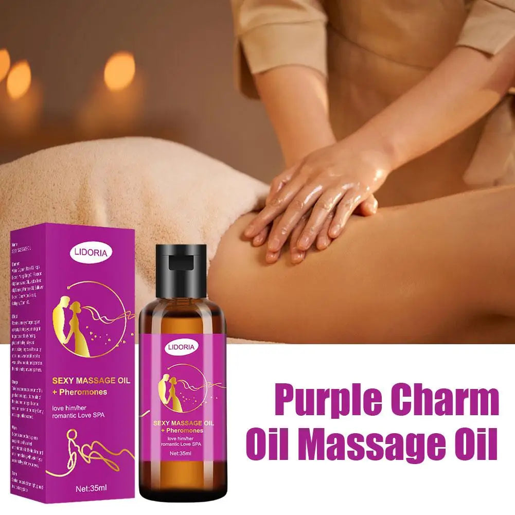 Purple Charming Massage Oil Natural Pheromone SPA Skin Care Body Smoothing Nourishing Oil Essential Oil Moisturing