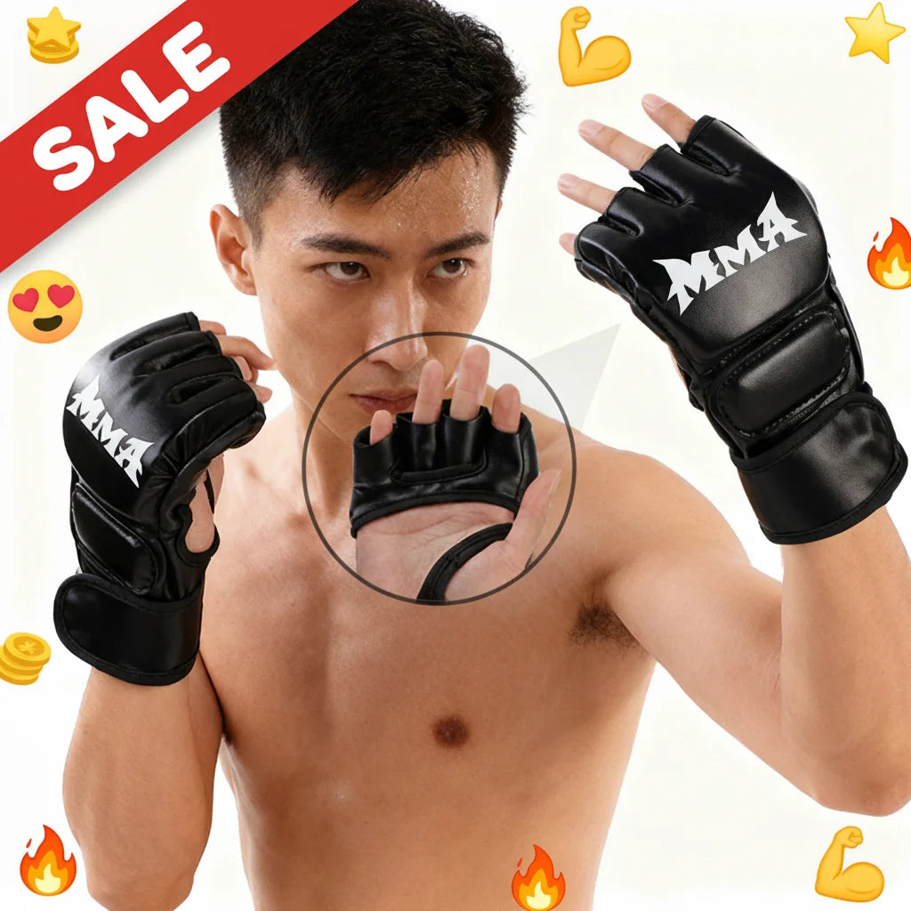 Professional Boxing Training Gloves Half Finger Leather Cushion for Adult Sanda Boxing UFC Training Sandbag Knuckles