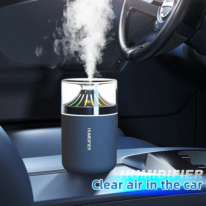Colorful Gradual Change Atmosphere Light Vehicle Mounted Humidifier with Noise Reduction Mute Delicate Spray for Fresh Air