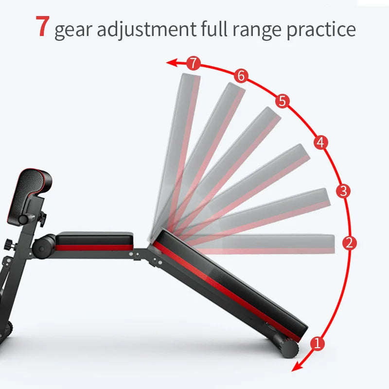 Fully Foldable Adjustable Fitness Bench, Exercise Use Fitness Dumbbell Bench, Multi-Functional Roman Chair, Inclined Bench