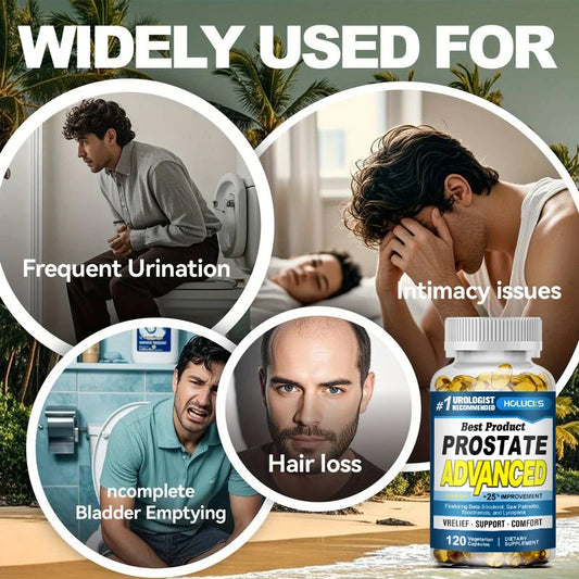 Prostate Capsules with Saw Palmetto, Urinary Tract Health, Relieve Frequent Urination, Hair Growth, Bladder Support for Men