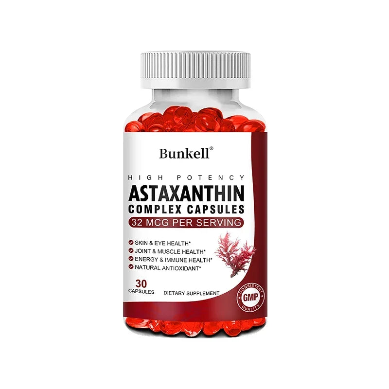 Astaxanthin Complex Capsules - with Fish Oil, Antioxidant, Supports Vision, Eye and Skin, Muscle, Joint and Immune Health