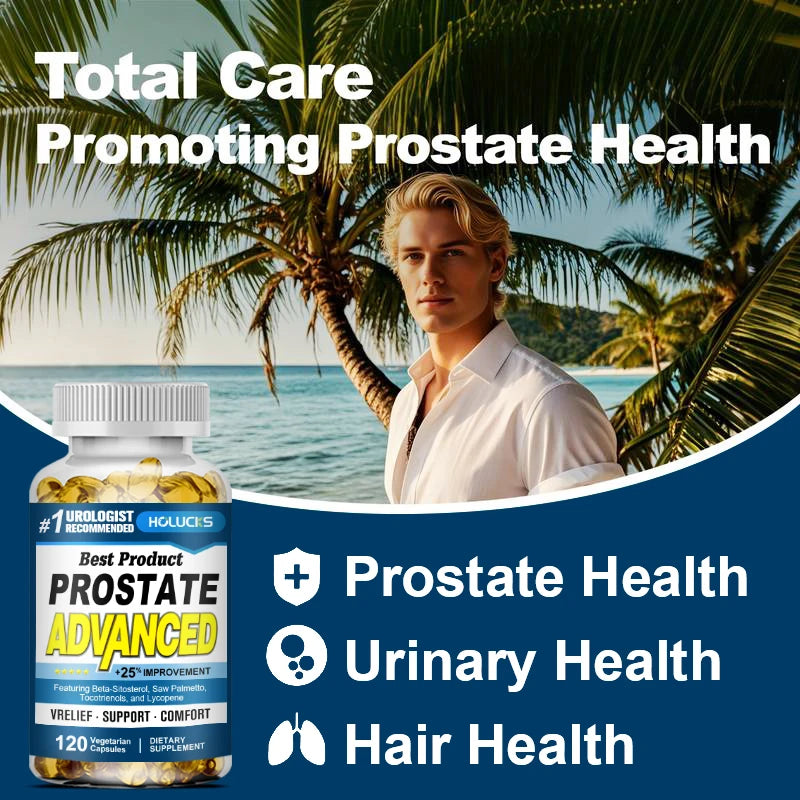 Prostate Capsules with Saw Palmetto, Urinary Tract Health, Relieve Frequent Urination, Hair Growth, Bladder Support for Men