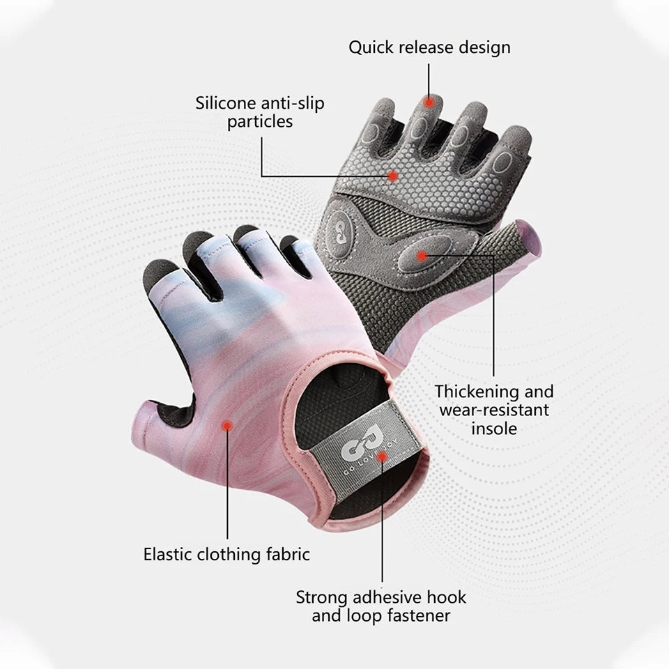 GTUBIKE 1 Pair New Cycling Gloves Workout Gym Gloves for Men Women Weight Lifting Fingerless Gloves Training Exercise Fitness