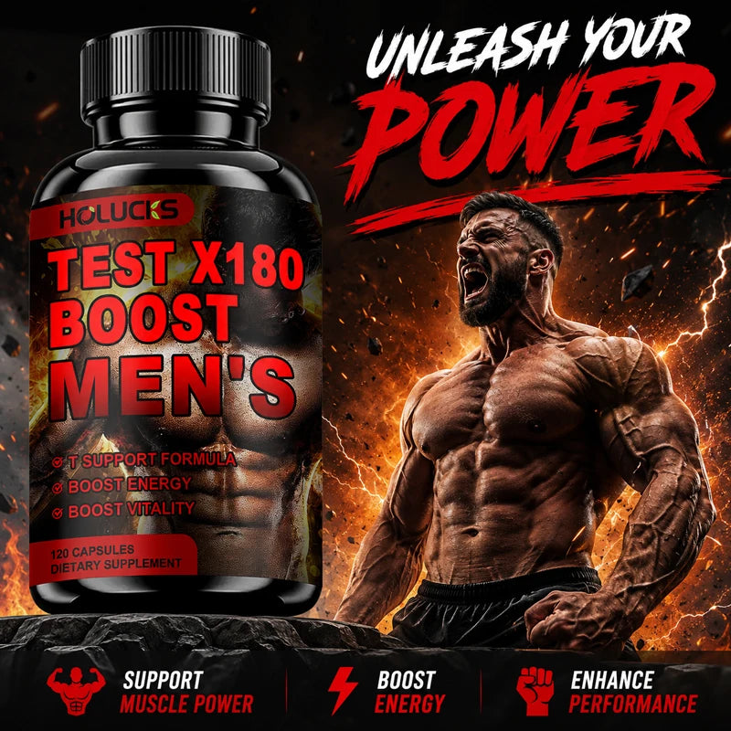 Men's Test X180 Ignite Booster, with Fenugreek Seed, Tribulus Terrestris, Support Muscle Growth, Enhance Energy, Boost Immune