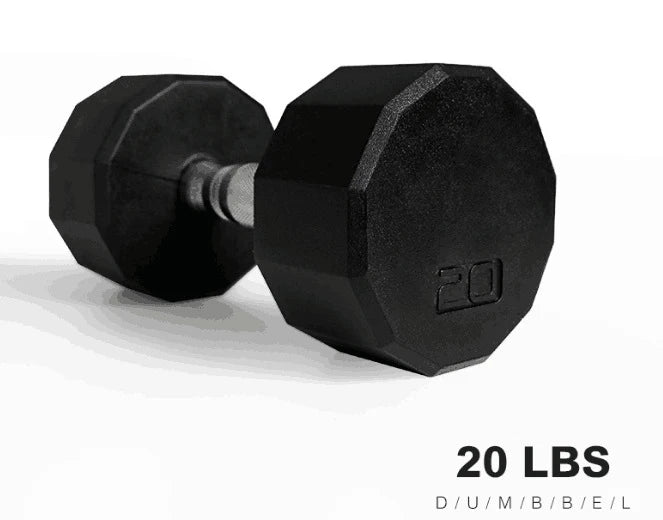 Round Rubber Coated Dumbbell Suit, Commercial Gym, Private Education, Cast Iron, 12 Sided, 150lb, 5lb-25lb
