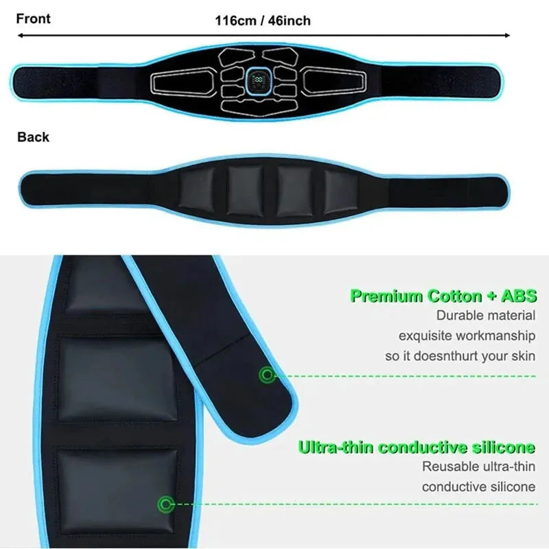 Electric Muscle Stimulation Muscle Toner EMS Abdominal Toning Belt Waist Trainer Slimming Belts Fitness Workout Equiment