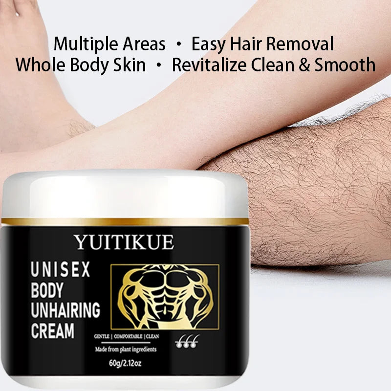 YUITIKUE Unisex Hair Remover Cream - Plant Ingredients, Effectively Remove Body Hair Without Irritation 60g